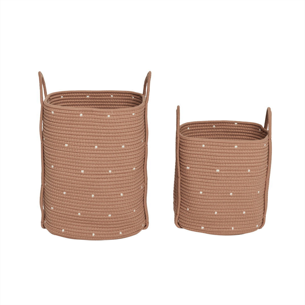 OYOY LIVING Dot Cotton Rope Basket - Set of 2 Storage