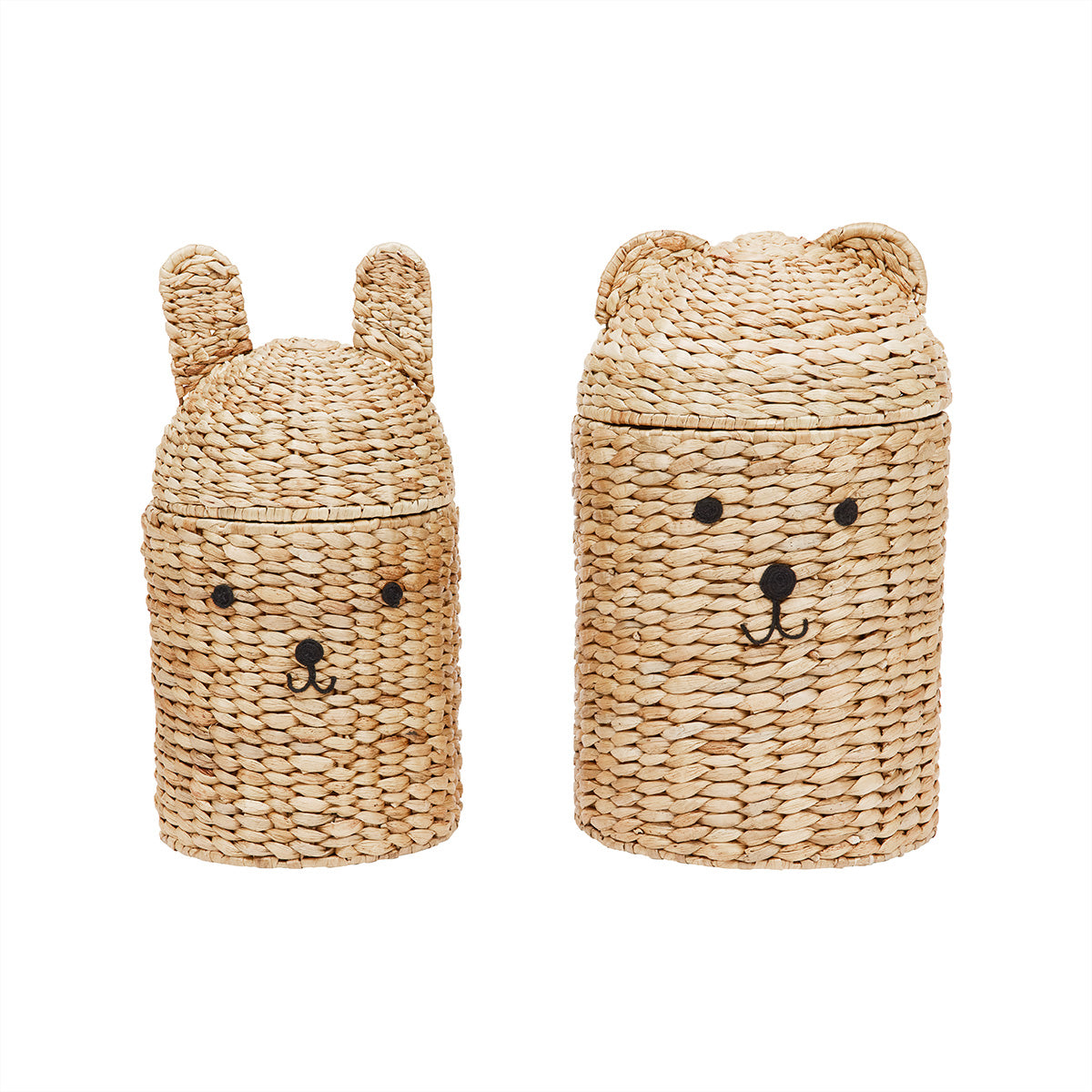 OYOY MINI Bear & Rabbit Storage Basket - Set of 2 Basket 901 Nature
