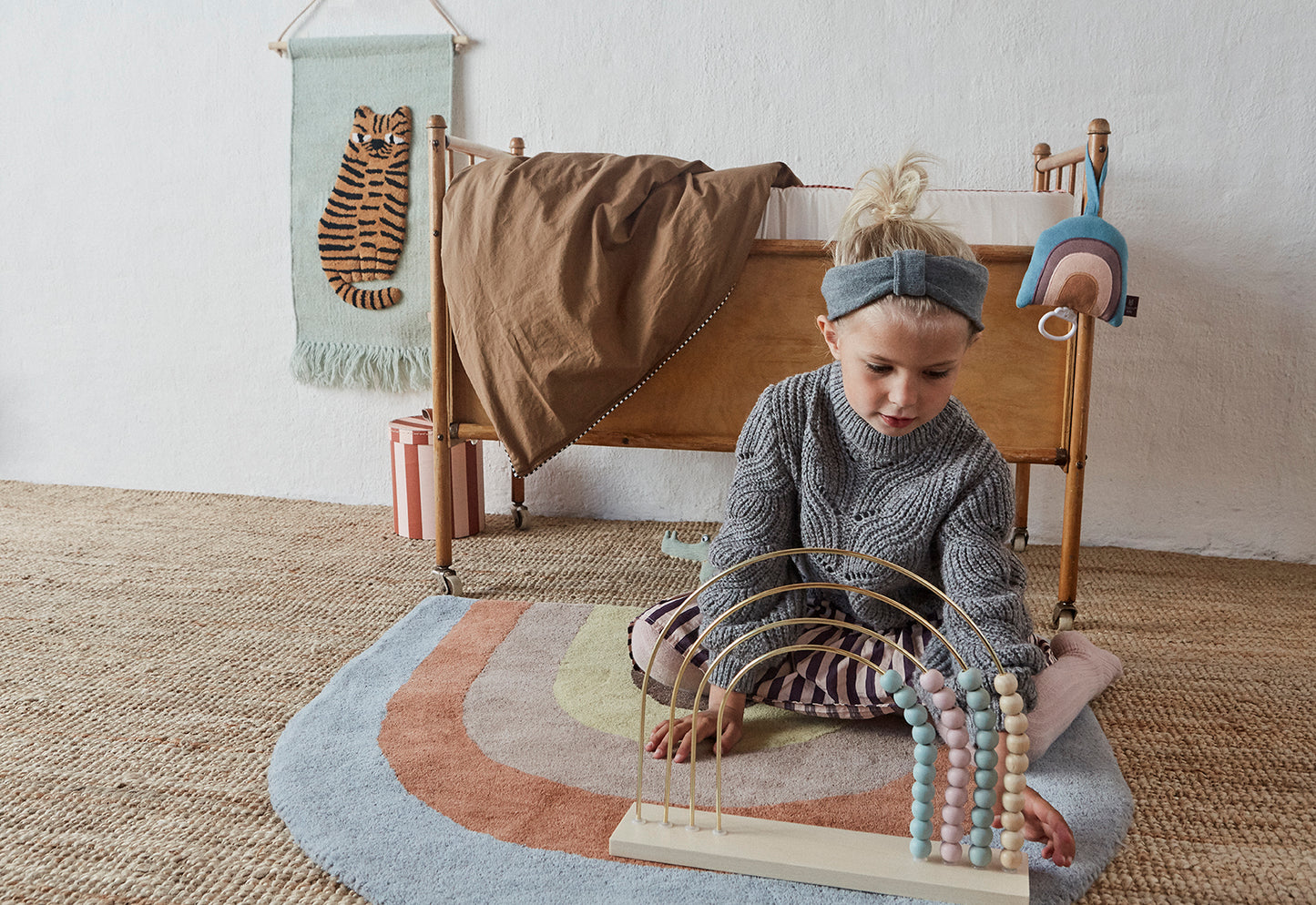 OYOY MINI Abacus Rainbow Toy 901 Nature