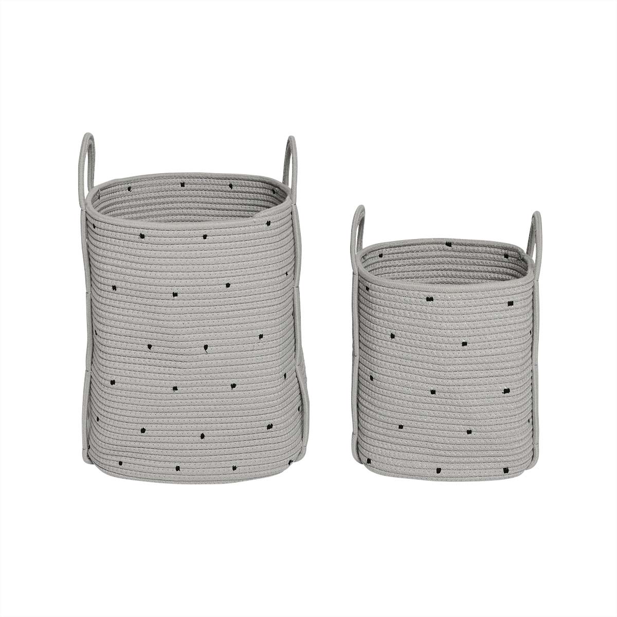 Indlæs billede i Gallery viewer, OYOY LIVING Dot Cotton Rope Basket - Set of 2 Storage
