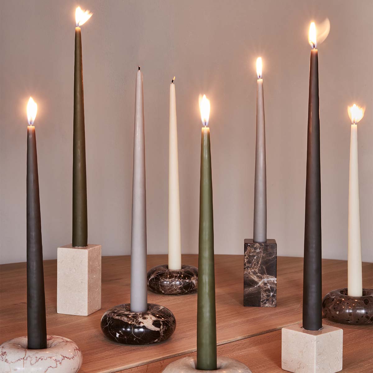 OYOY LIVING Fukai Candles - Medium - Pack of 2 Candle 706 Olive