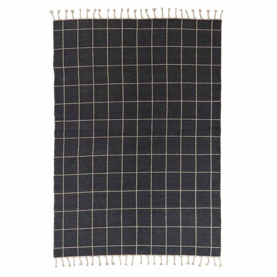 OYOY LIVING Grid Rug Rug 102 Offwhite / Anthracite