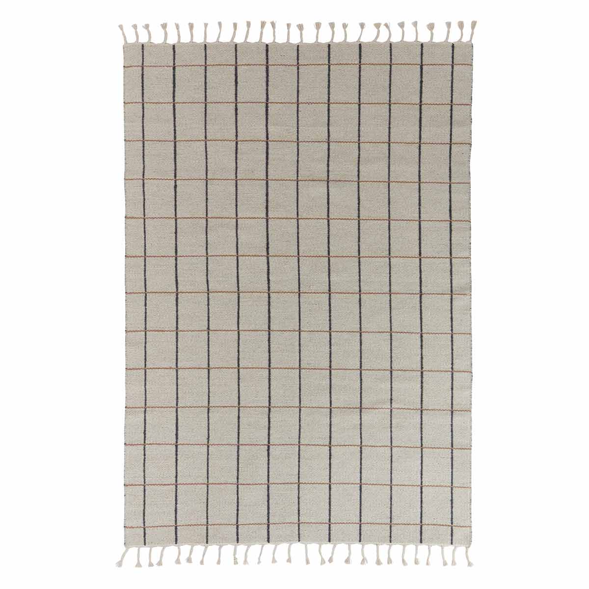 OYOY LIVING Grid Rug Rug 102 Offwhite / Anthracite