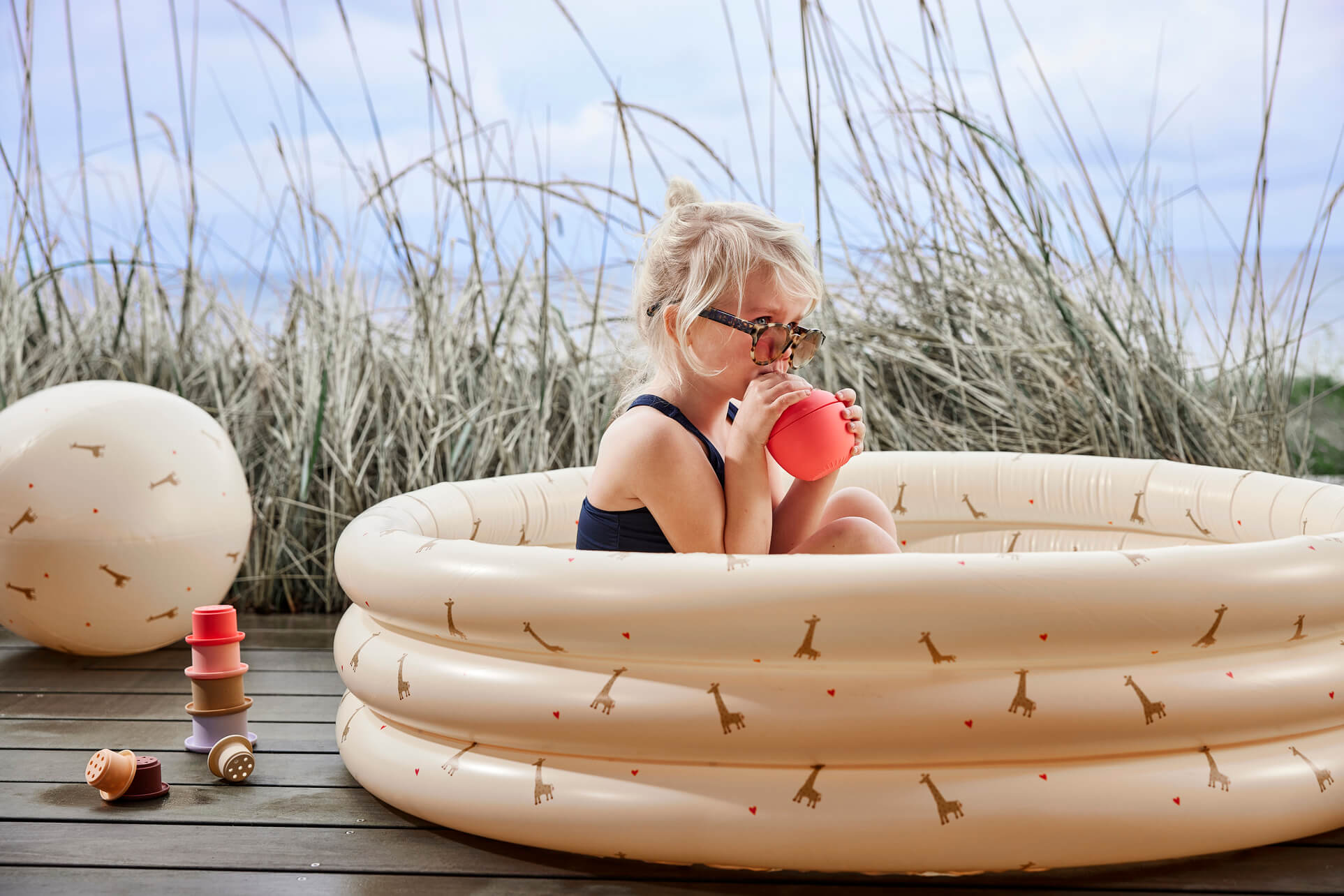 Giraffe Swimming Pool Small &amp; Beach Ball