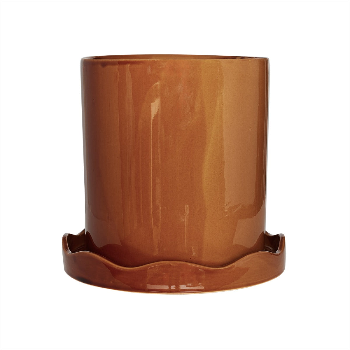 OYOY LIVING Nami Pot with saucer - Large Flowerpot 311 Amber