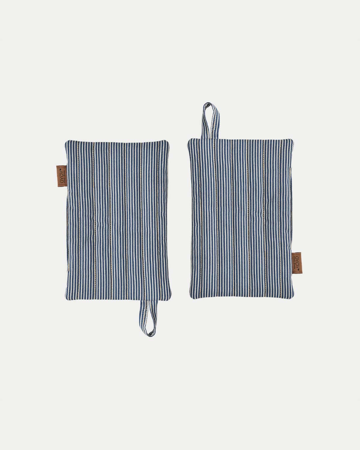 Striped Denim Potholder - Set of 2