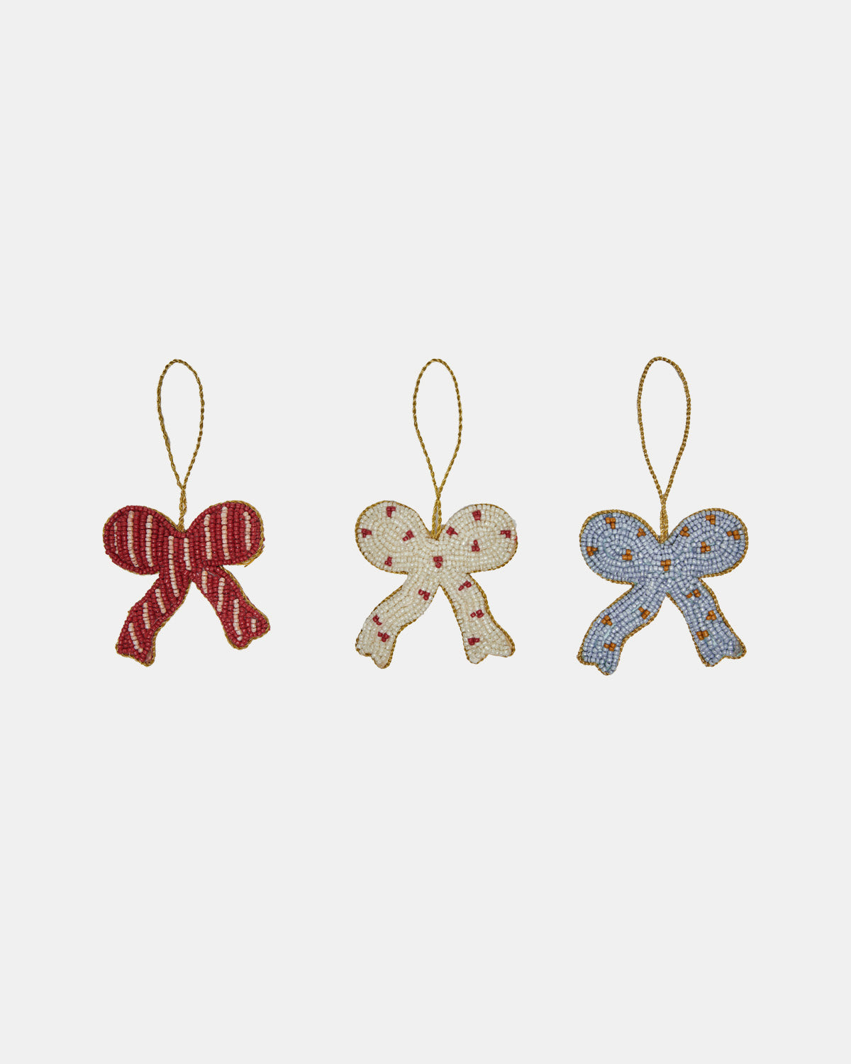 Christmas Bow Ornament - Pack of 3