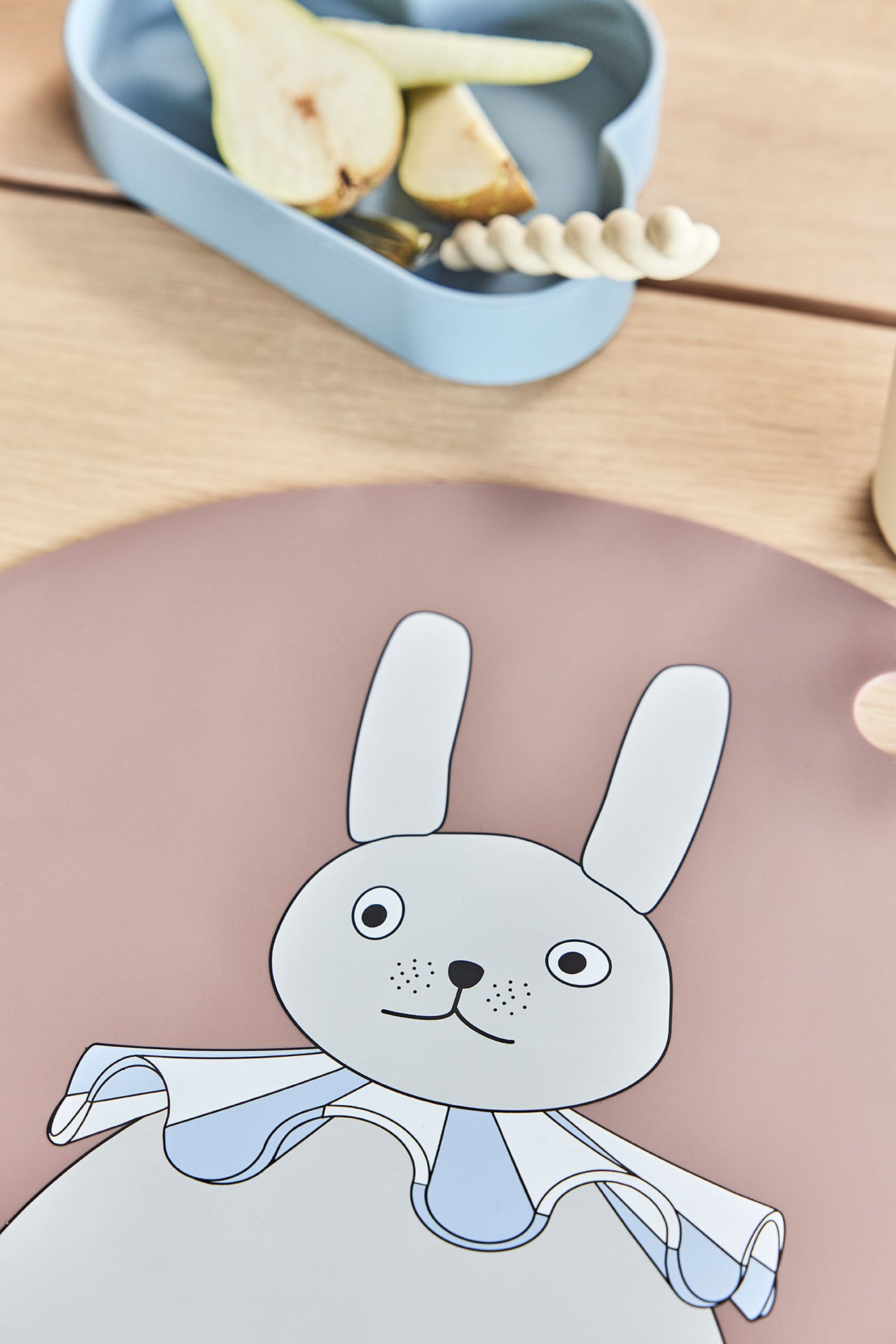 OYOY MINI Placemat Rabbit Pompom Placemat 306 Clay