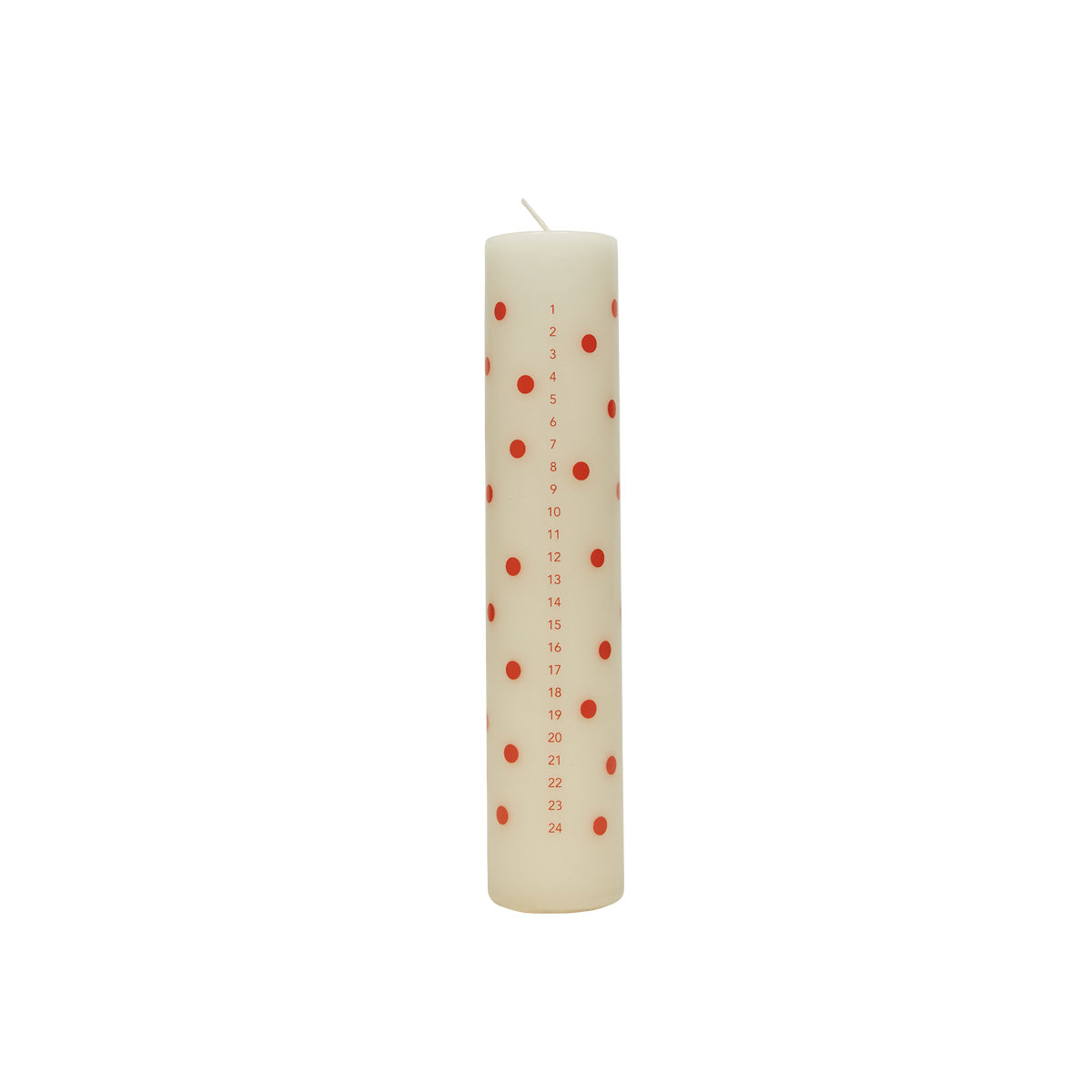 OYOY LIVING Polka Calendar Candle Christmas 102 Offwhite / Red