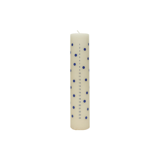 OYOY LIVING Polka Calendar Candle Christmas 102 Offwhite / Blue