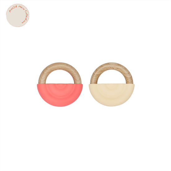 OYOY MINI Rainbow Teether - Pack of 2 Teether 405 Cherry Red / Vanilla