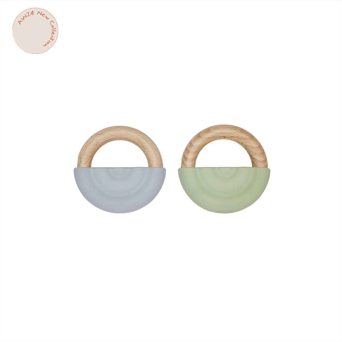 OYOY MINI Rainbow Teether - Pack of 2 Teether 608 Dusty Blue / Green