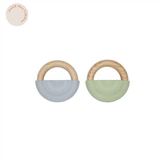 OYOY MINI Rainbow Teether - Pack of 2 Teether 608 Dusty Blue / Green