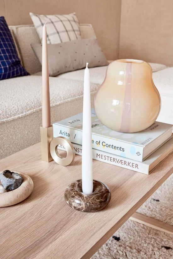 OYOY LIVING Savi Marble Candleholder - Large Candleholder 103 Beige