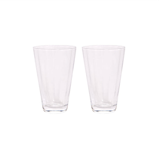 OYOY LIVING Yuka Groove Glass - Pack of 2 Dining Ware 902 Clear