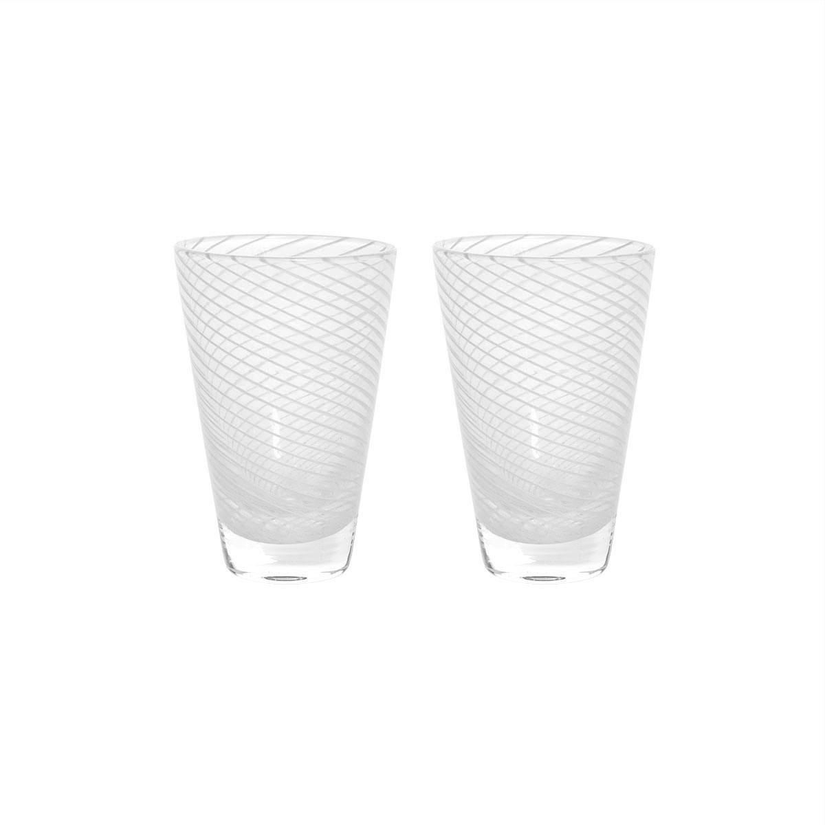 Indlæs billede i Gallery viewer, OYOY LIVING Yuka Swirl Glass - Pack of 2 Dining Ware 101 White
