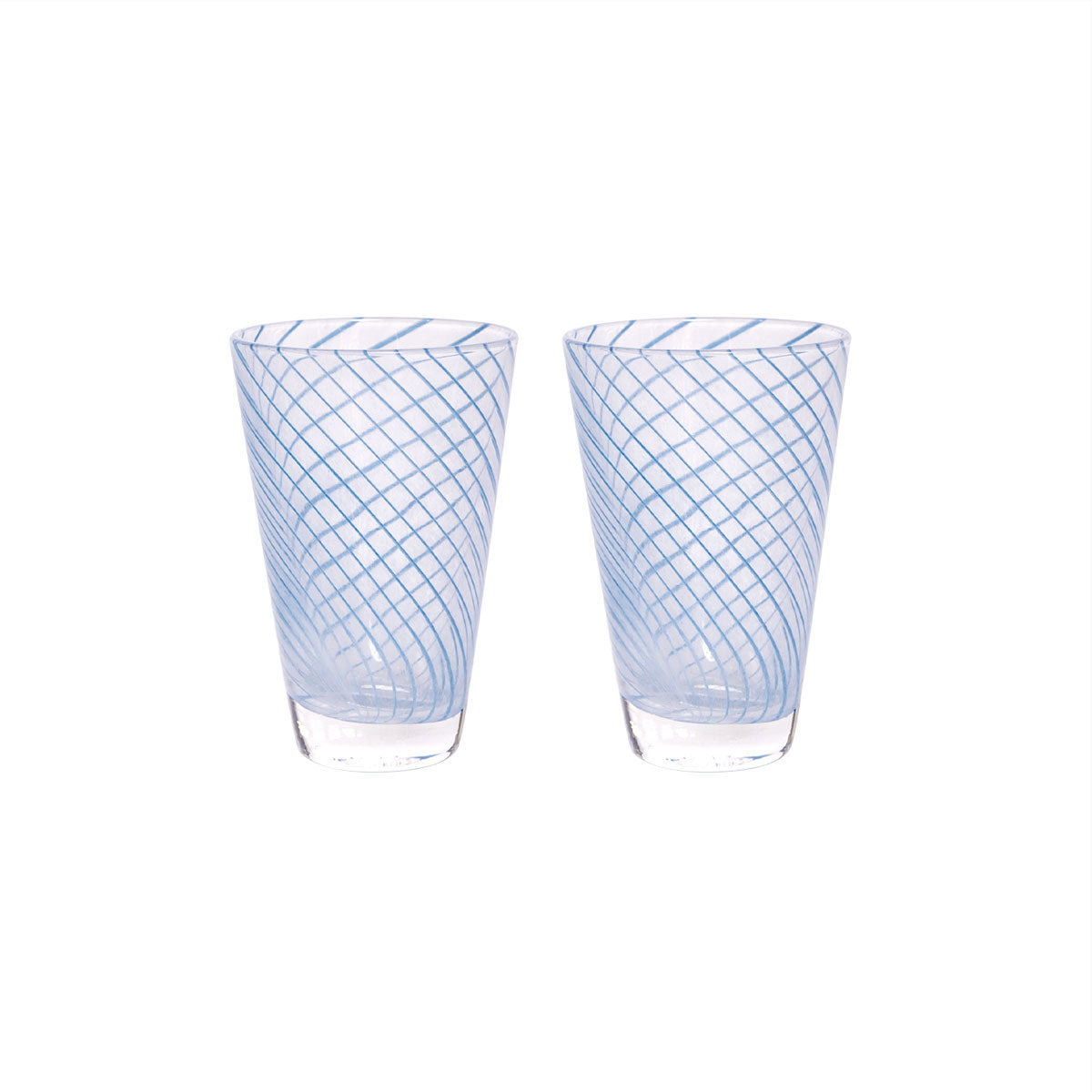 Indlæs billede i Gallery viewer, OYOY LIVING Yuka Swirl Glass - Pack of 2 Dining Ware 601 Blue
