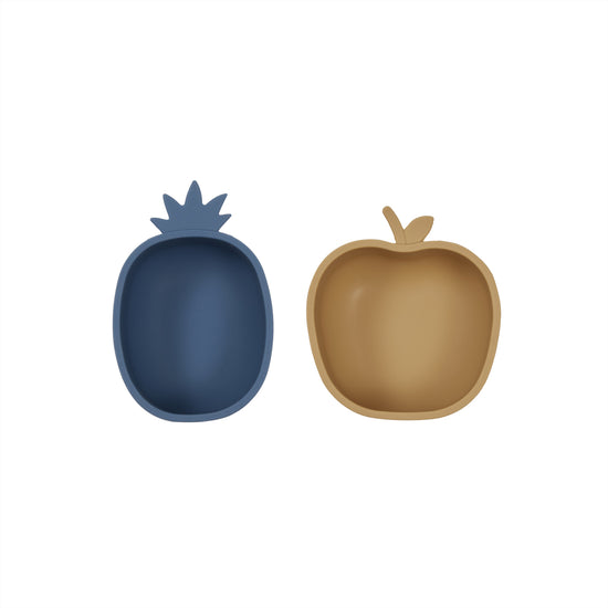 OYOY MINI Yummy Pineapple & Apple Snack Bowl Bowl 601 Blue / Light Rubber