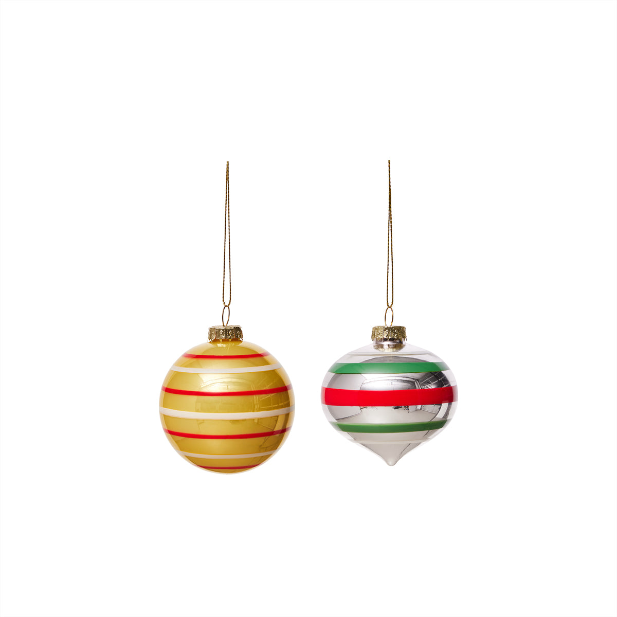 Vintage Christmas Glass Ball No. 3 - Pack of 2