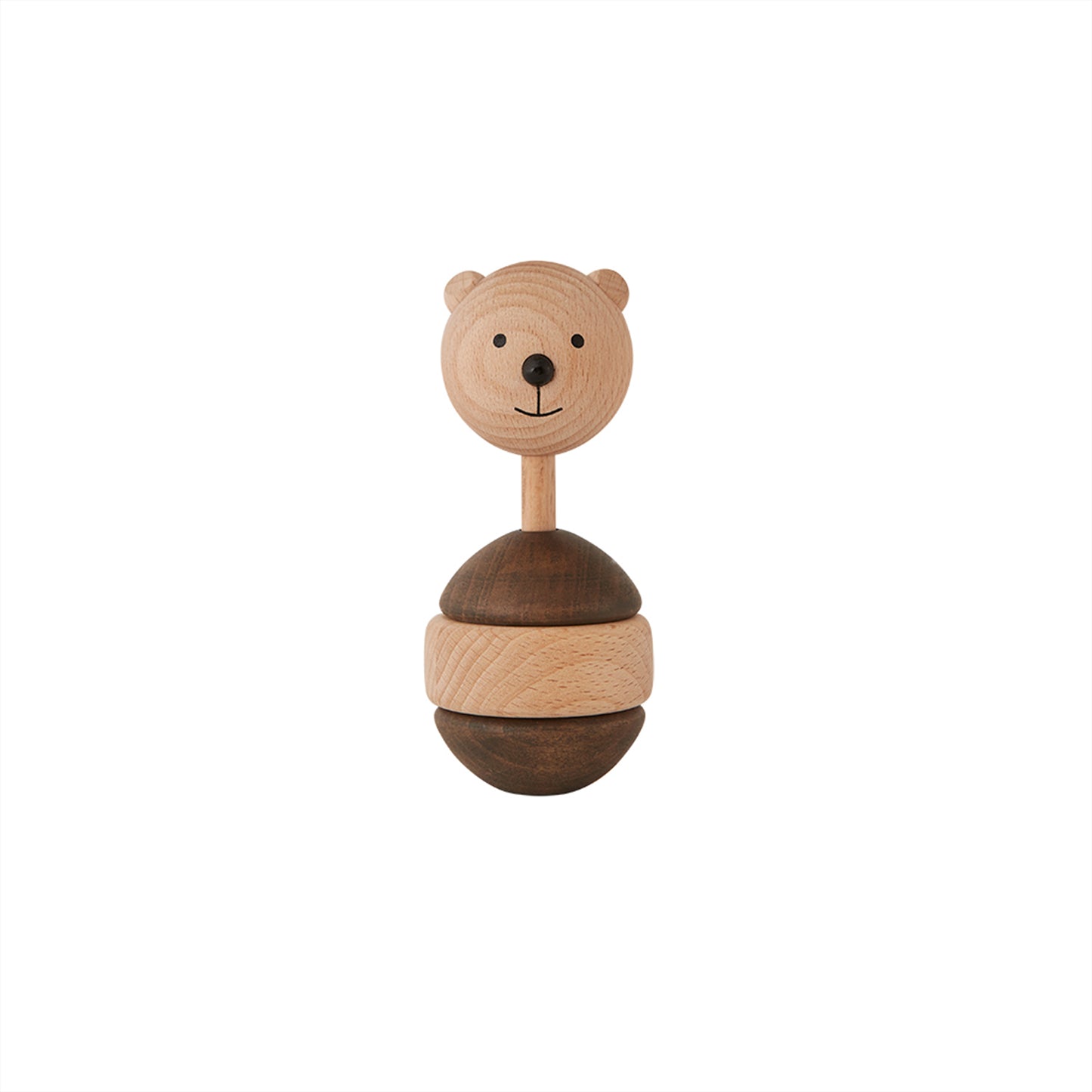 OYOY MINI Bear Rattle Wooden Toy 901 Nature / Dark
