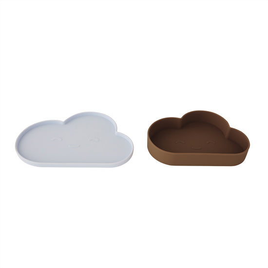 Load image into Gallery viewer, OYOY MINI Chloe Cloud Plate &amp;amp; Bowl Plate &amp;amp; Bowl 610 Ice Blue / Choko
