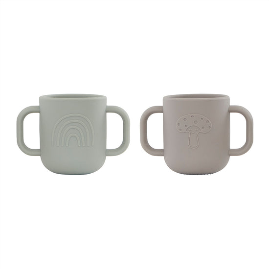 Indlæs billede i Gallery viewer, OYOY MINI Kappu Cup - Pack of 2 Dining Ware 306 Clay / Pale Mint
