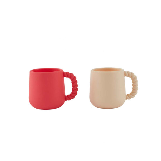 Indlæs billede i Gallery viewer, OYOY MINI Mellow Cup - Pack of 2 Cup 405 Cherry Red / Vanilla
