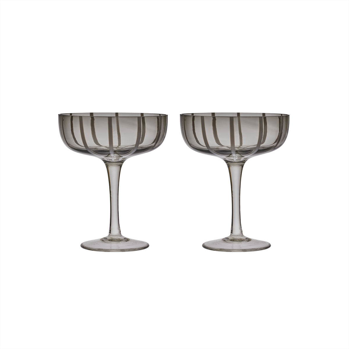 OYOY LIVING Mizu Coupe Glass - Pack of 2 Glass 203 Grey