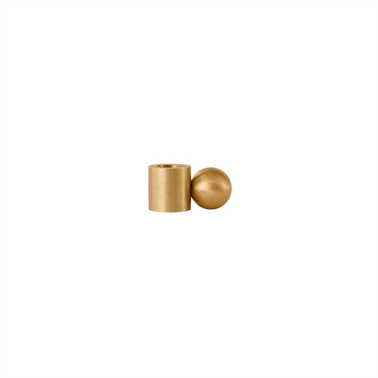 OYOY LIVING Palloa Solid Brass Candleholder - Low Candleholder 301 Brushed Brass