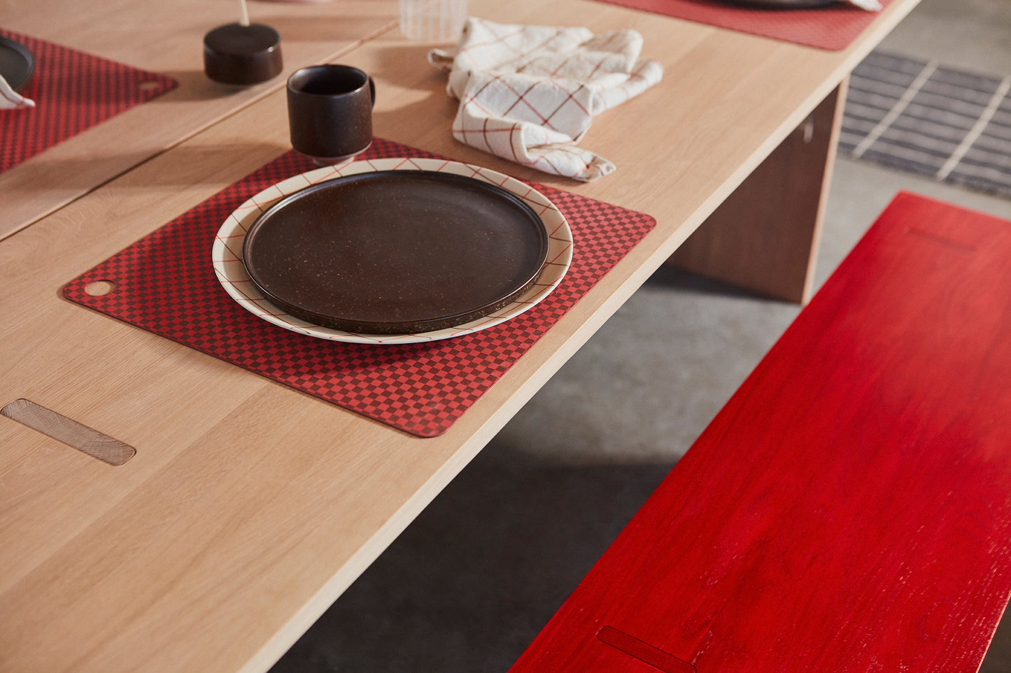 OYOY LIVING Placemat Checker - Pack of 2 Placemat 405 Red