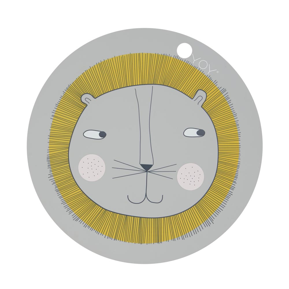 Indlæs billede i Gallery viewer, OYOY MINI Placemat Lion Placemat 202 Light Grey
