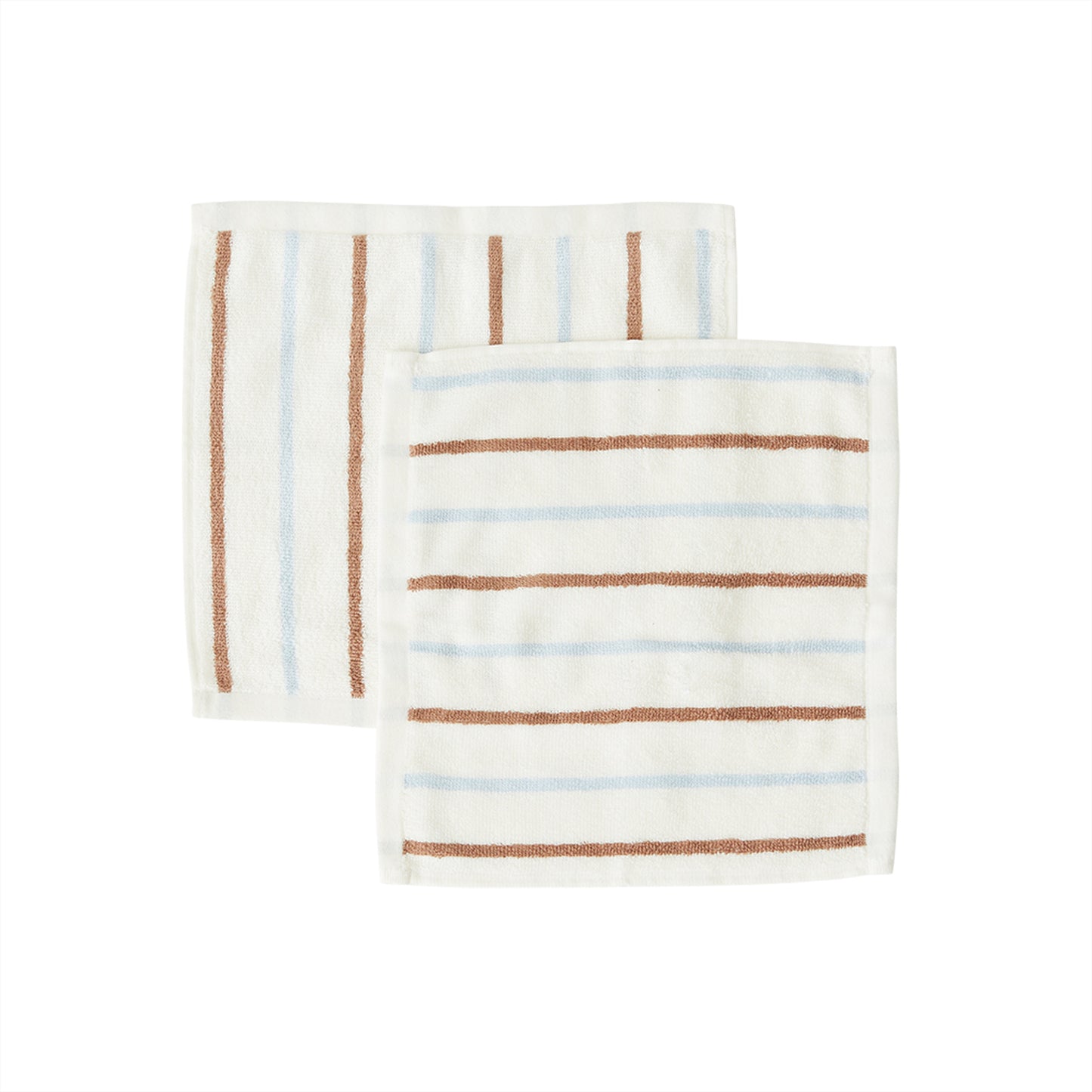 Indlæs billede i Gallery viewer, OYOY LIVING Raita Wash Cloth - Pack of 2 Towel 307 Caramel / Ice Blue

