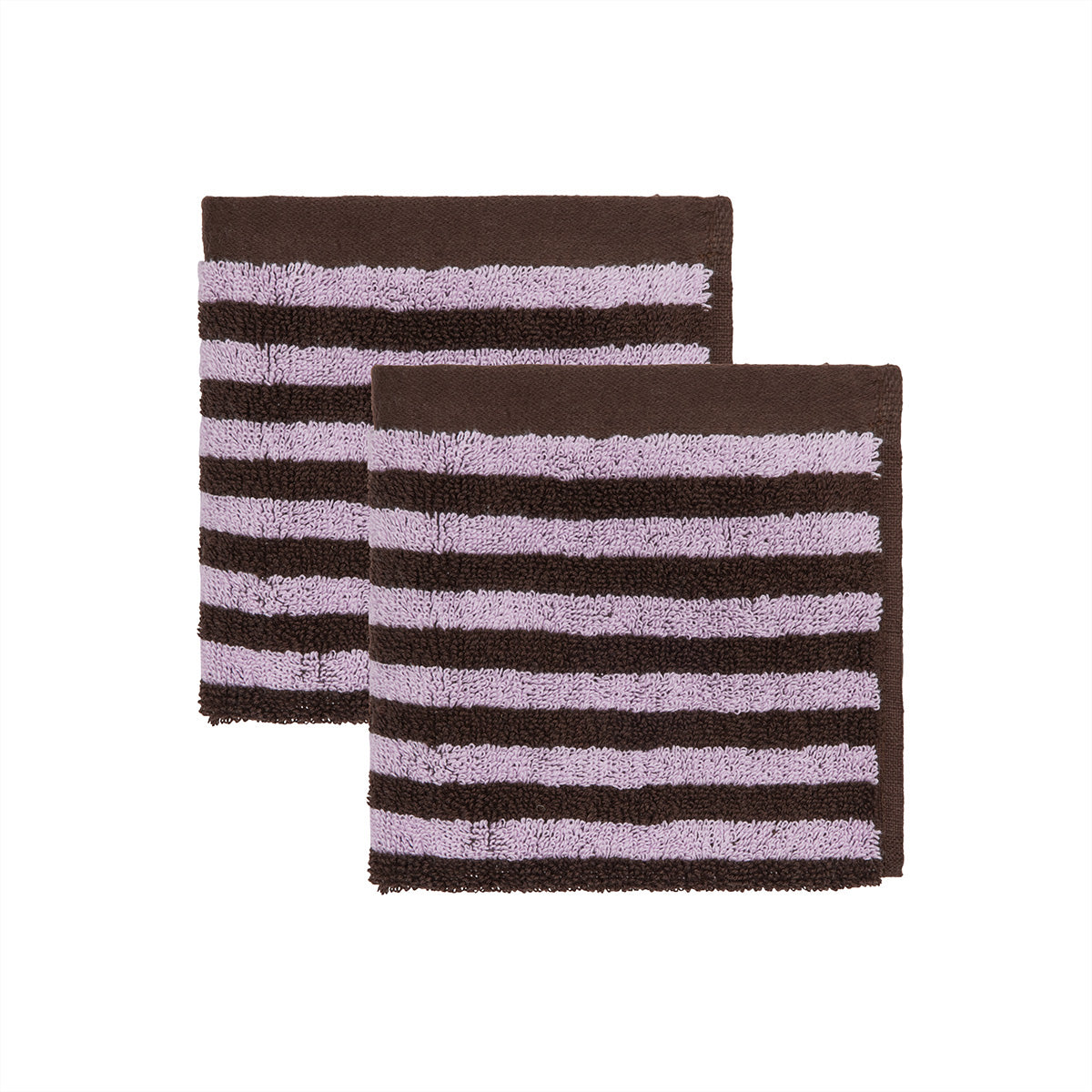 Indlæs billede i Gallery viewer, OYOY LIVING Raita Wash Cloth - Pack of 2 Towel 502 Purple / Brown
