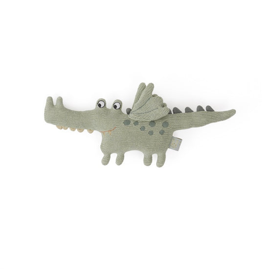 OYOY MINI Rattle - Darling Baby Buddy Crocodile Soft Toys 701 Green