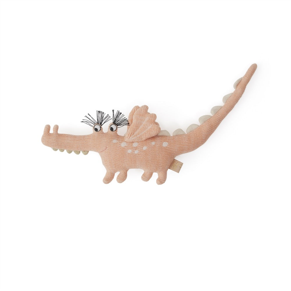 OYOY MINI Rattle - Darling Baby Yoshi Crocodile Soft Toys 408 Coral
