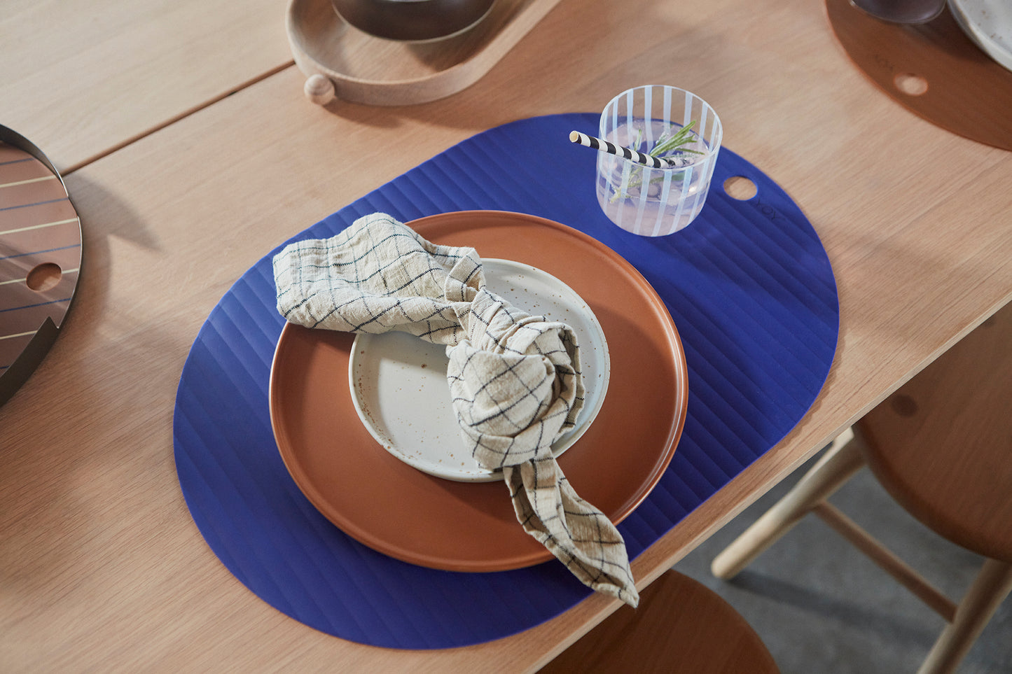OYOY LIVING Ribbo Placemat - Pack of 2 Placemat 609 Optic Blue