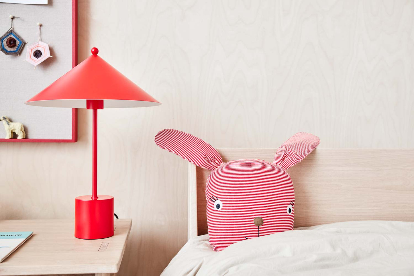 OYOY MINI Rosy Rabbit Denim Toy Soft Toys 405 Cherry Red