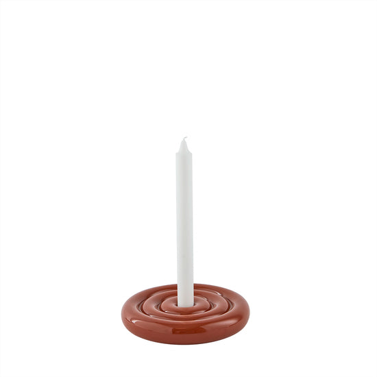OYOY LIVING Savi Ceramic Candleholder - Low Candleholder 305 Nutmeg