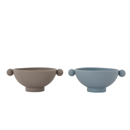 OYOY MINI Tiny Inka Bowl - Pack of 2 Bowl 608 Dusty Blue / Clay